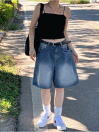 【慵懶風】Balloon Denim Half Pants