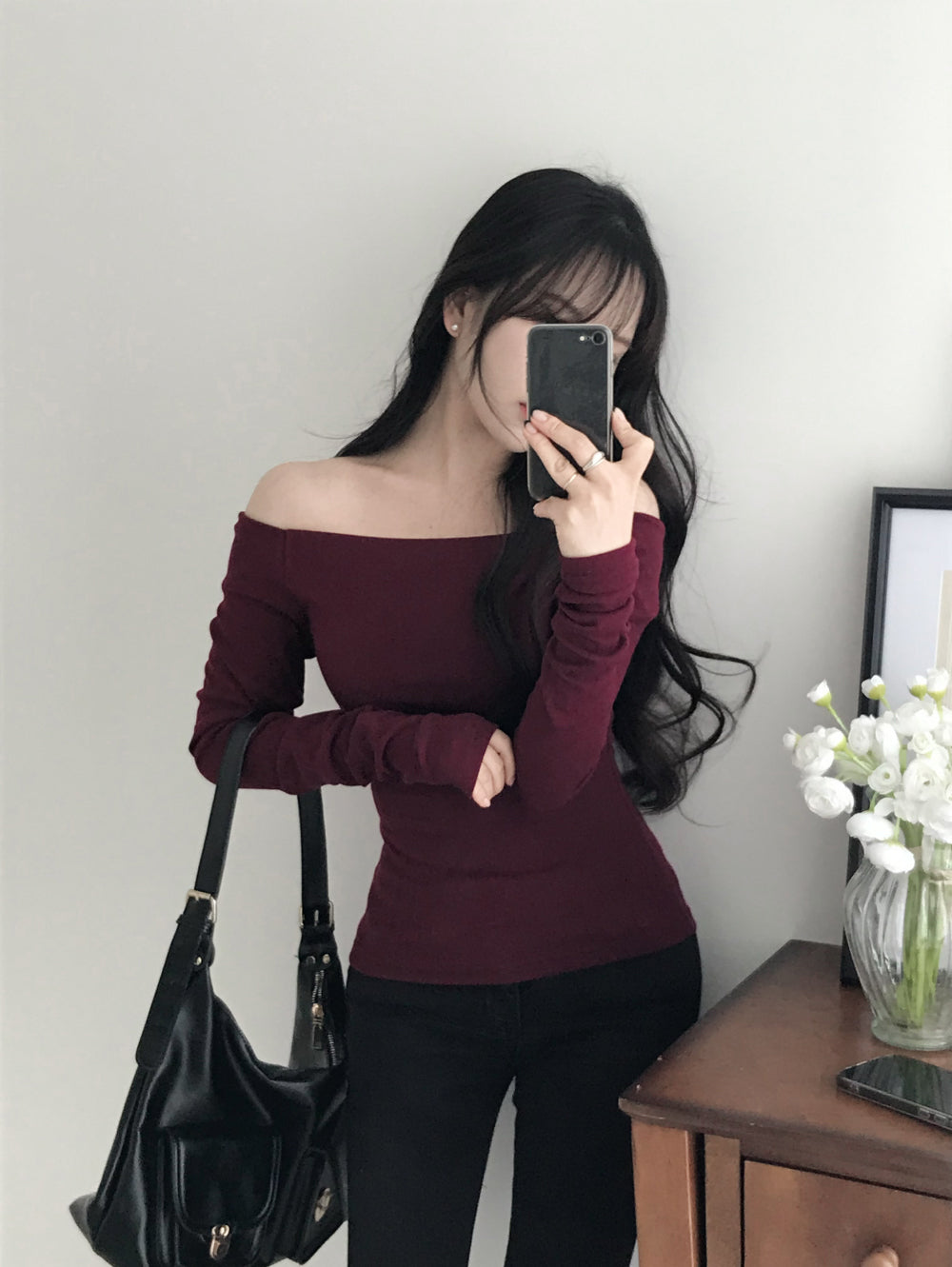 【🍇秋冬新色】Basic Off Shoulder Top