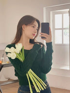 【🌷Soft】Pretzel Cable U-Neck Knit