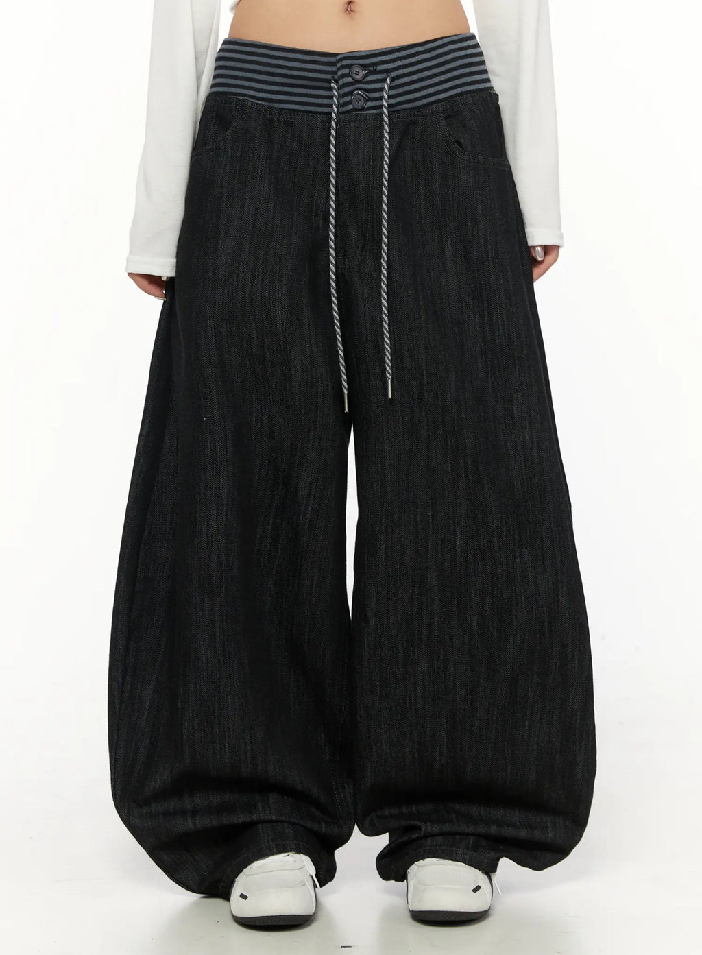 【條紋神褲】Stripe Wide Jeans