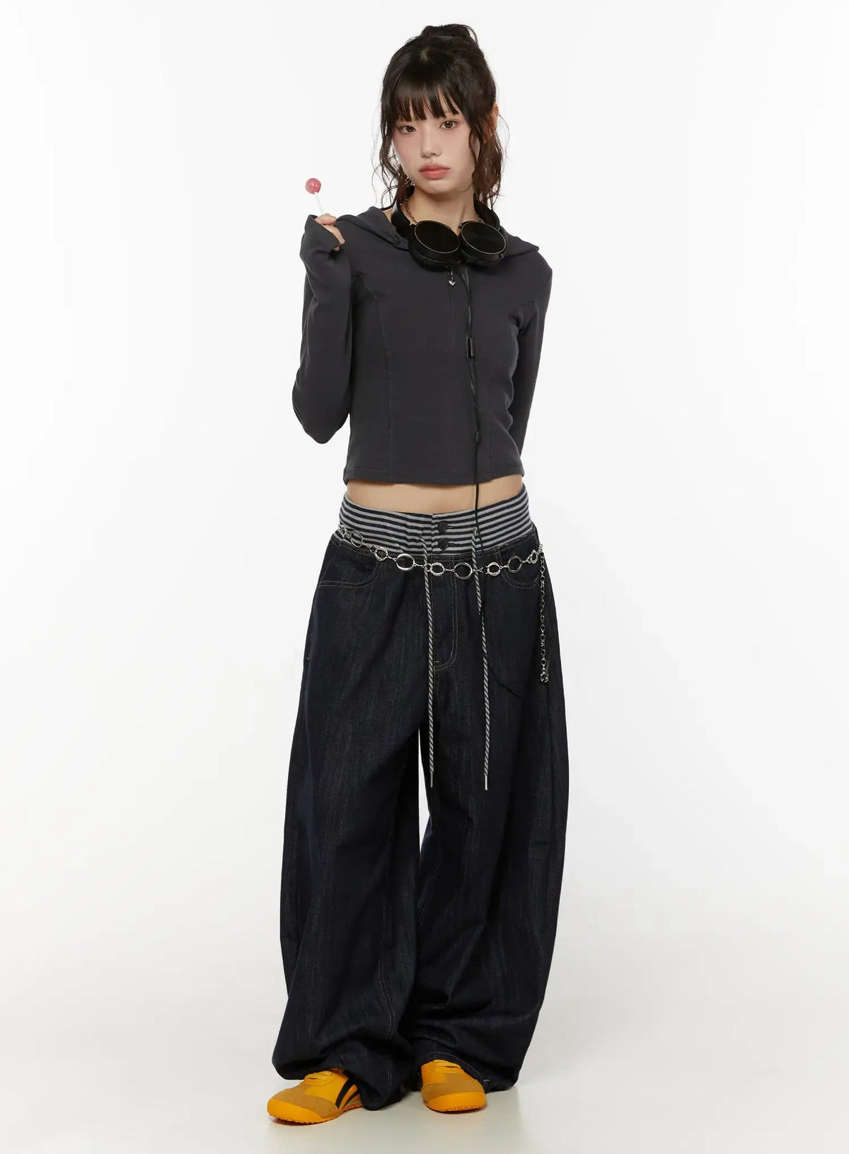 【條紋神褲】Stripe Wide Jeans