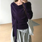 【🍇秋冬新色】Drape Ribbon Top