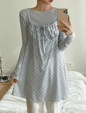 【春夏溫柔】Ribbon Check OPS