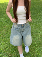 【慵懶風】Balloon Denim Half Pants