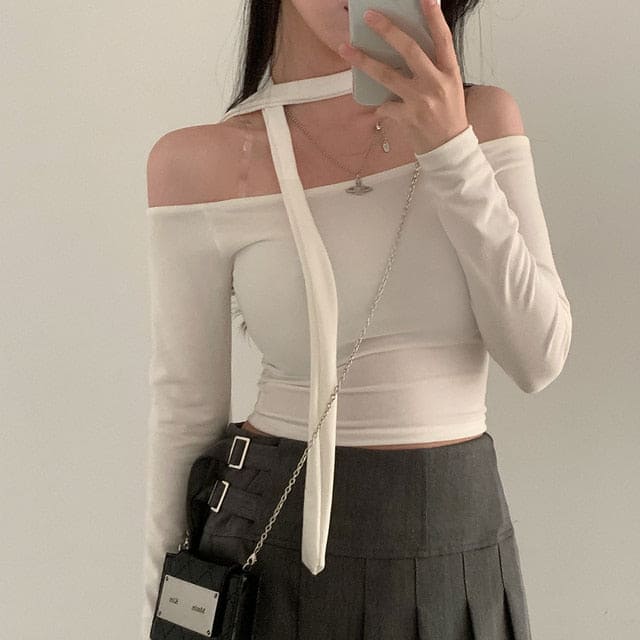 Tie Strap Off Shoulder Set 