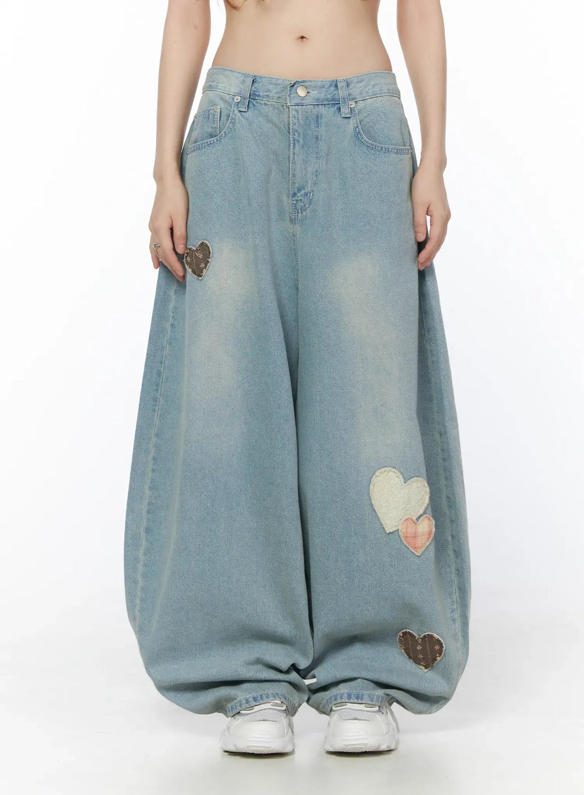 Heart Patch Baggy Jeans