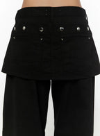 Studded Wide Fit Skirt Pants