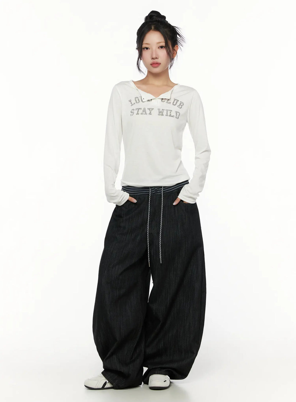 【條紋神褲】Stripe Wide Jeans
