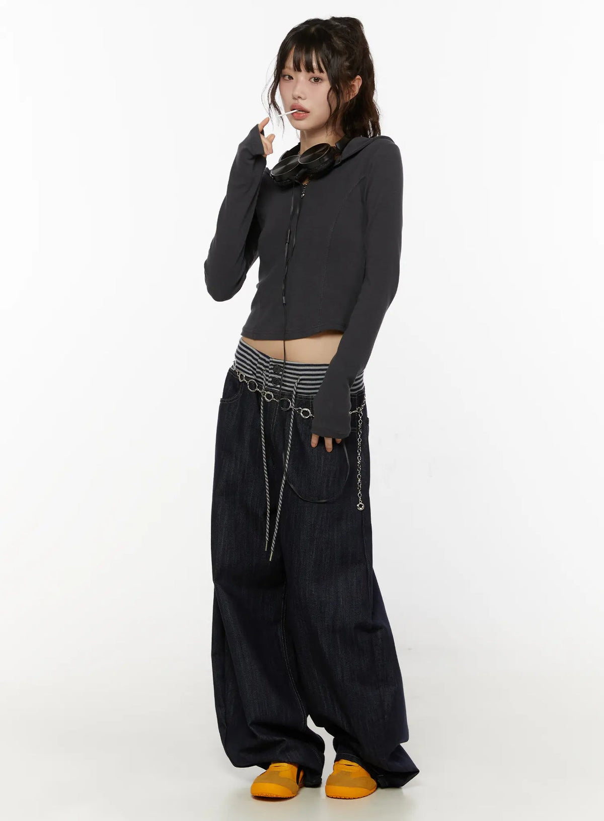 【條紋神褲】Stripe Wide Jeans