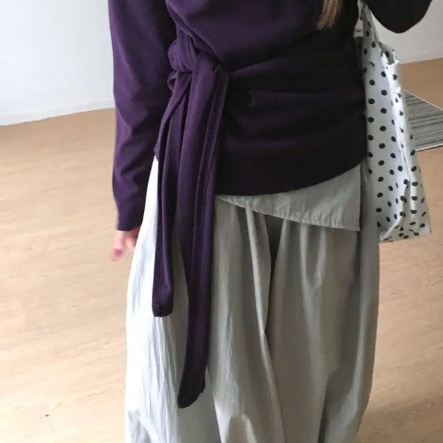 【🍇秋冬新色】Drape Ribbon Top