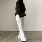 Autumn/Winter Color-Coated Cable Knit Tops