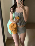 【🩰可愛/斯文】Halter Stripe Bikini