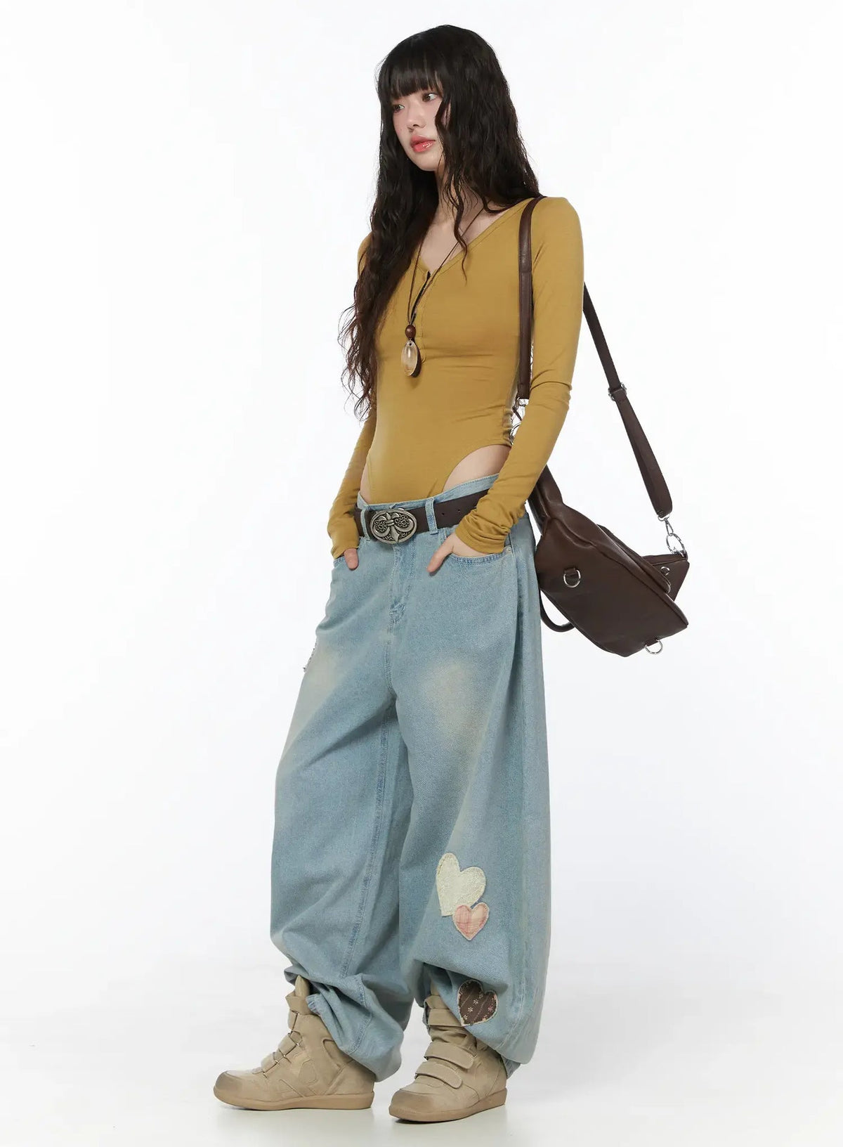 Heart Patch Baggy Jeans