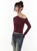 【🍇秋冬新色】Slide Off Shoulder Top