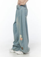 Heart Patch Baggy Jeans