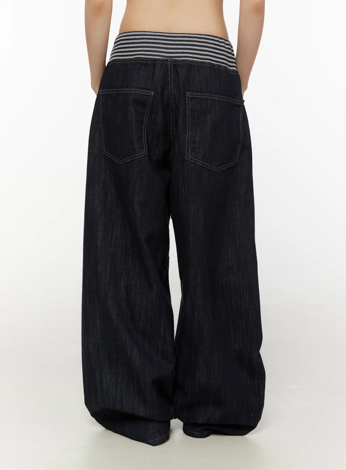 【條紋神褲】Stripe Wide Jeans