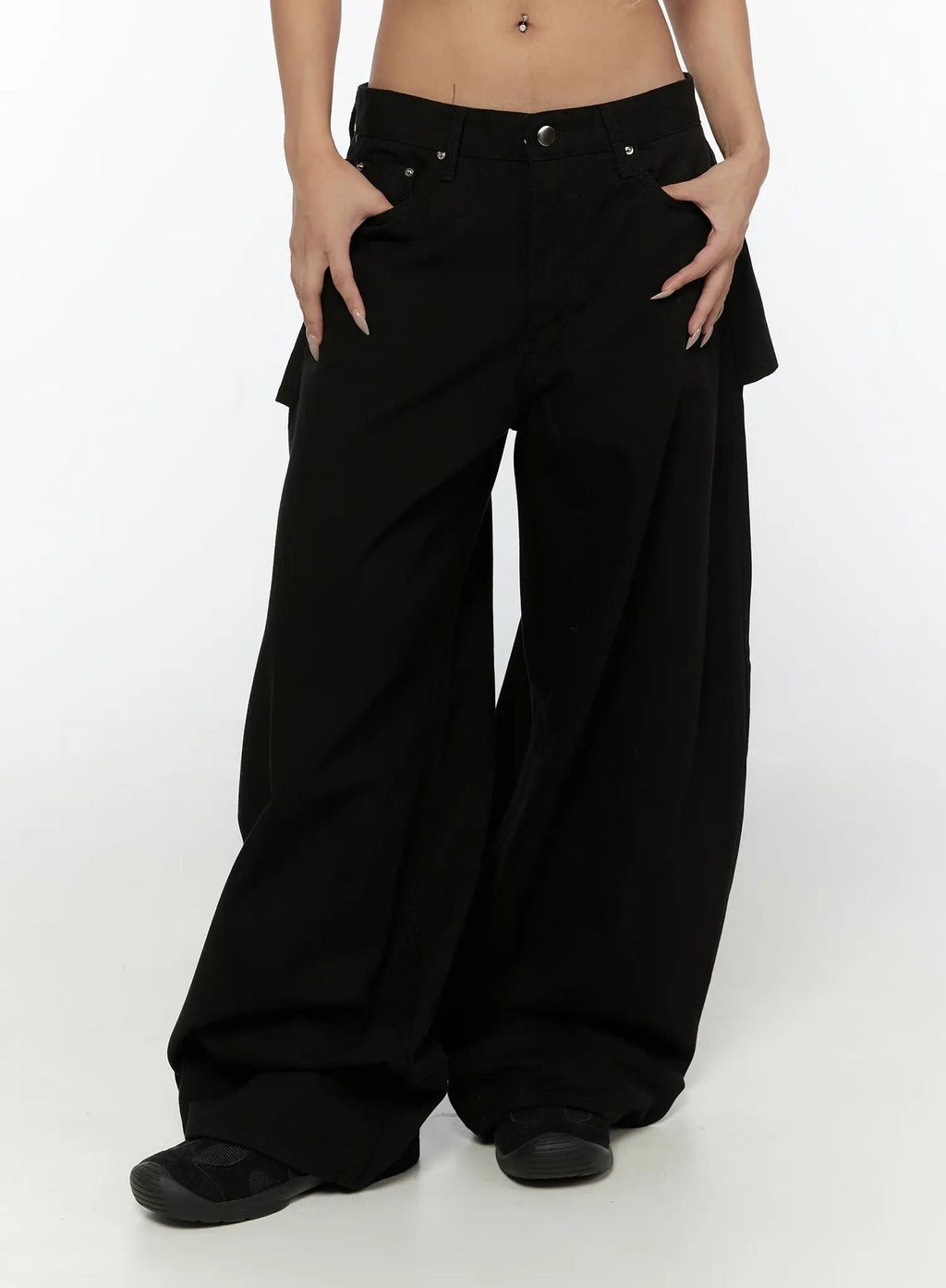 Studded Wide Fit Skirt Pants