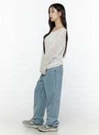 【🥛透膚條紋】Loose Fit Stripe Knit