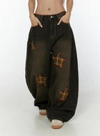 Ezekiel Tinted Star Patch Baggy Jeans
