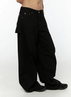 Studded Wide Fit Skirt Pants