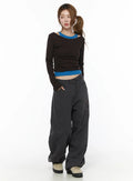 Heart Stud Wide Jeans