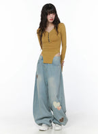 Heart Patch Baggy Jeans