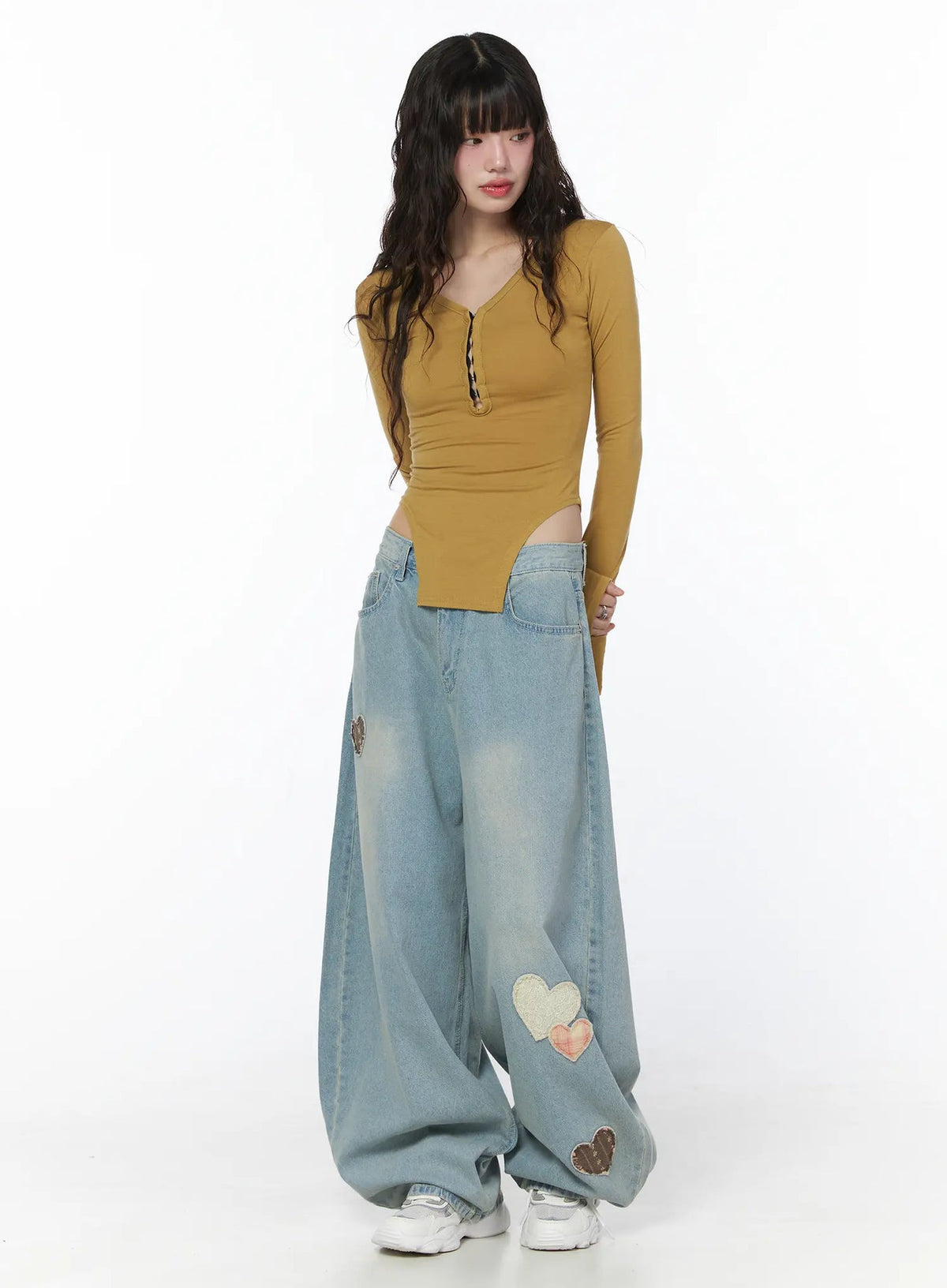 Heart Patch Baggy Jeans