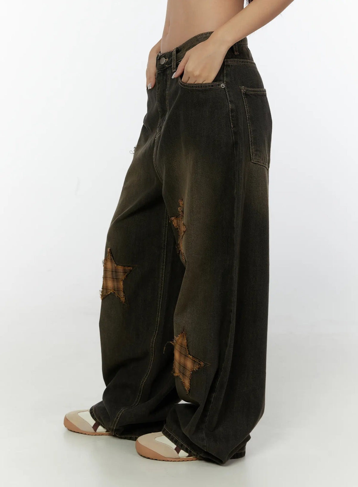 Ezekiel Tinted Star Patch Baggy Jeans