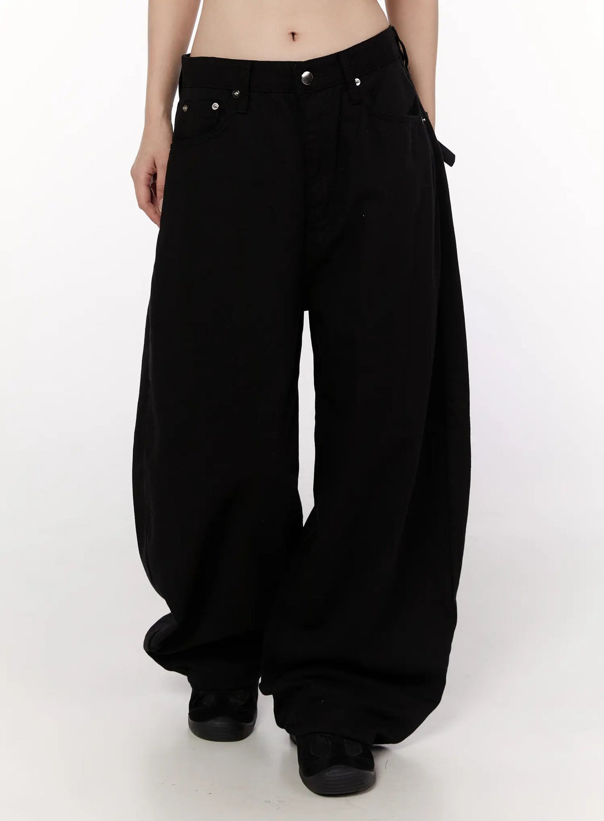 Studded X-Strap Wide Leg Pants