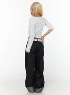 Raw Turn Up Baggy Jeans