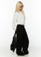 Studded Wide Fit Skirt Pants