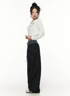 【條紋神褲】Stripe Wide Jeans