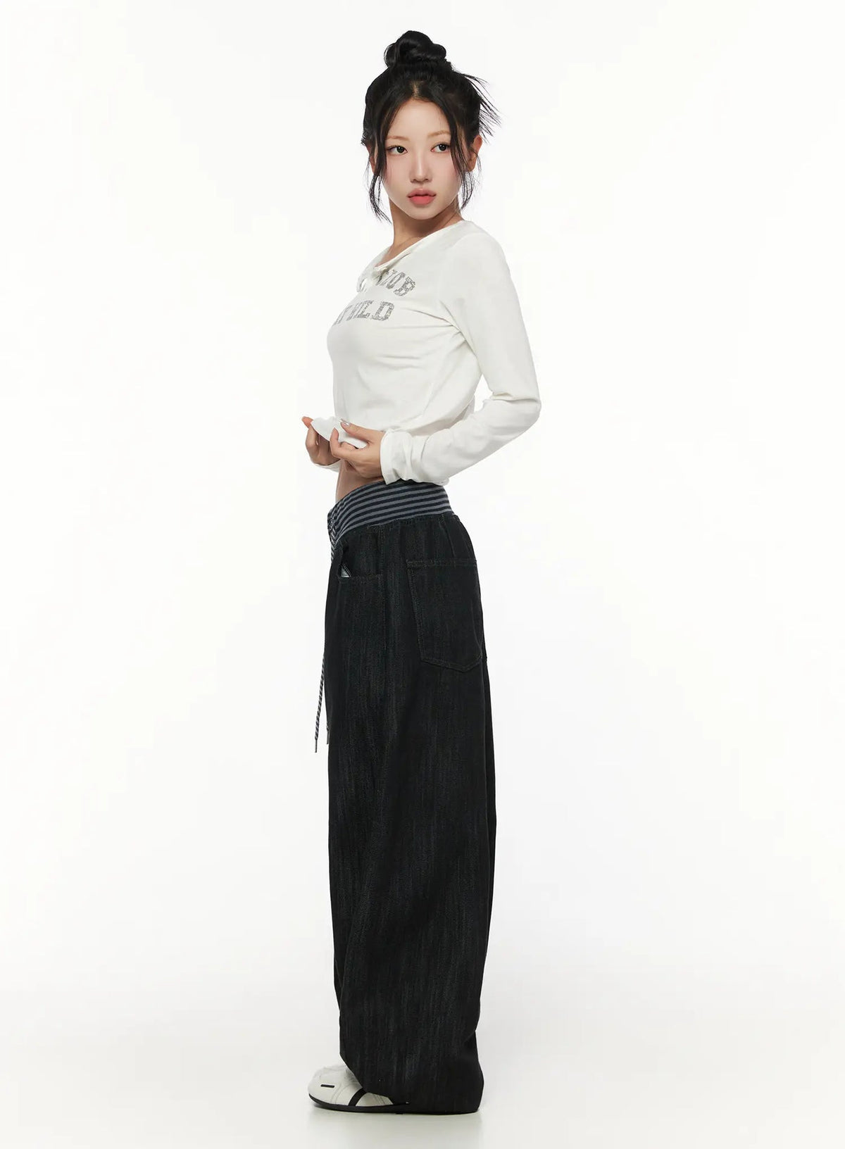 【條紋神褲】Stripe Wide Jeans