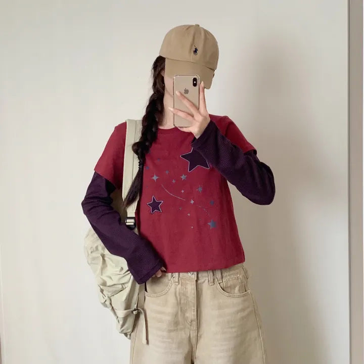 【層疊穿搭】Layered Star Patch Tee
