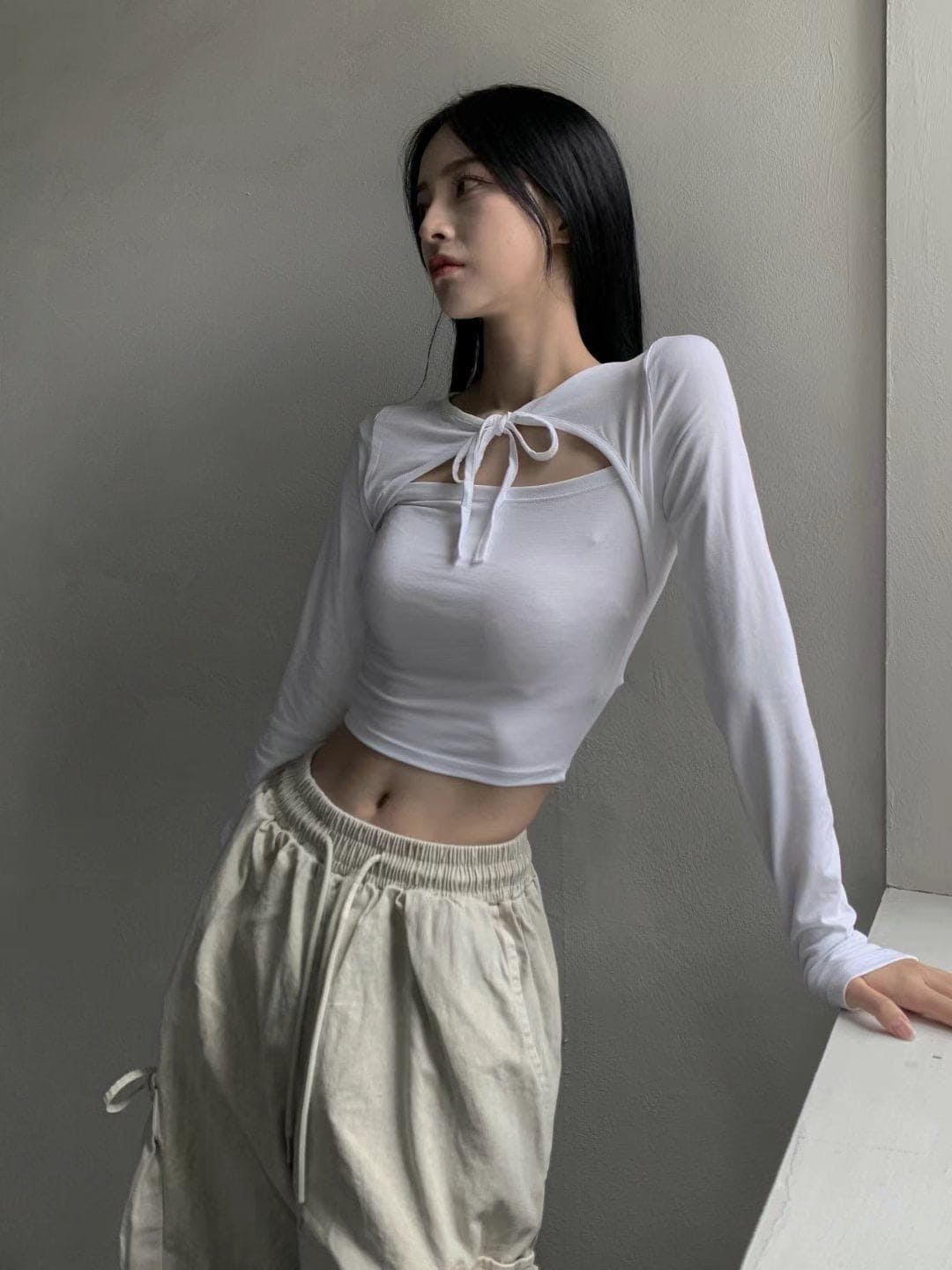 【🩶Korean Style Sexy】Ribbon Top 