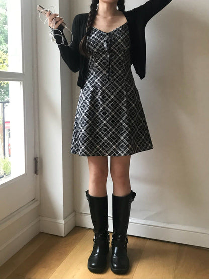 【🍂autumn vibe】Checked Mini Dress