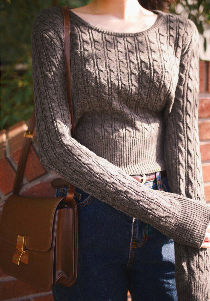 【🌷Soft】Pretzel Cable U-Neck Knit