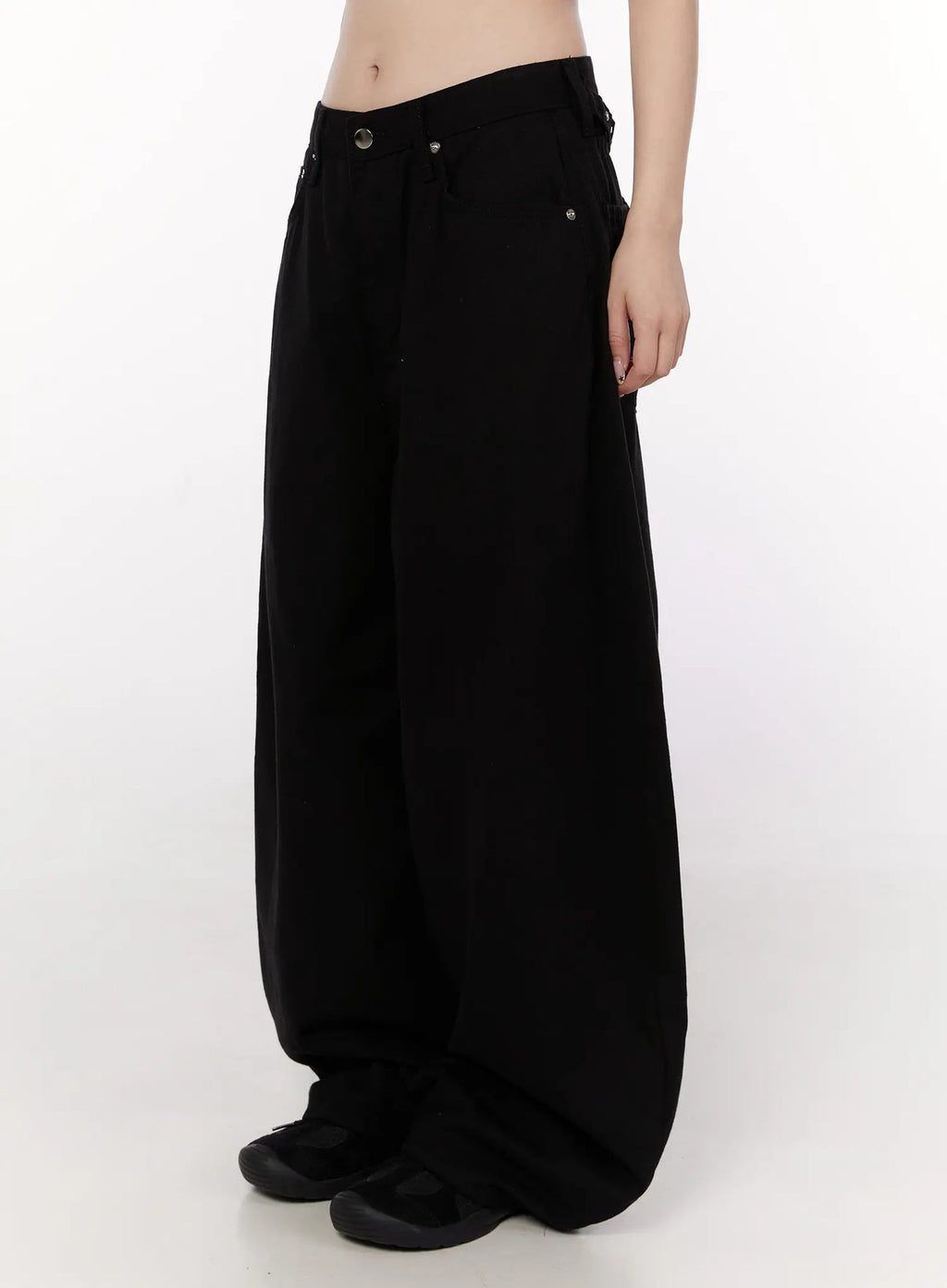 Studded X-Strap Wide Leg Pants