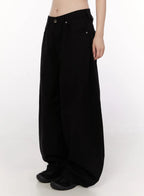 Studded X-Strap Wide Leg Pants