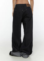 Raw Turn Up Baggy Jeans