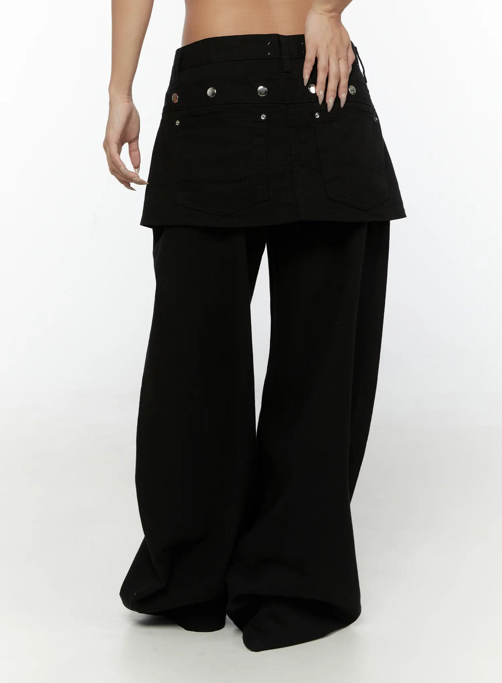 Studded Wide Fit Skirt Pants