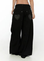 Heart Graphic Wide Pants