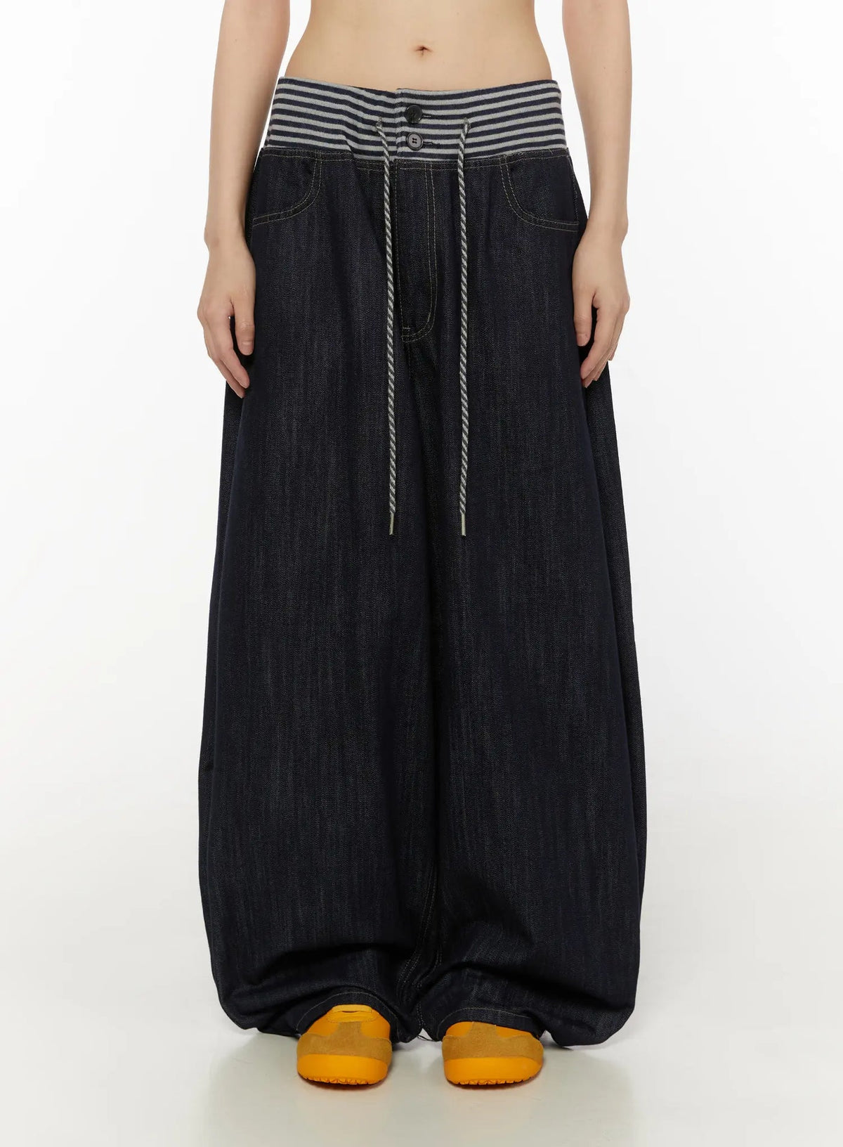 【條紋神褲】Stripe Wide Jeans