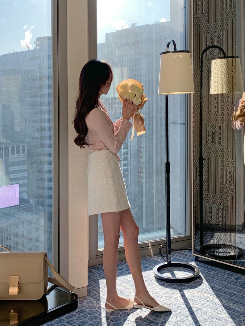 【🩰Ballet Core】Drape Shirring Tie Set