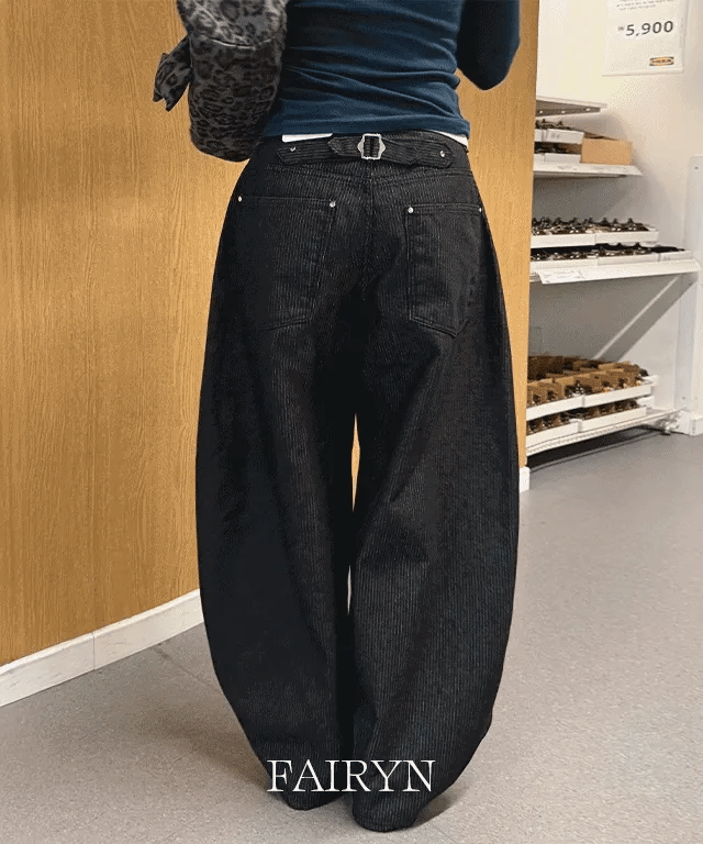 【神褲版型】Stripe Wide Pants