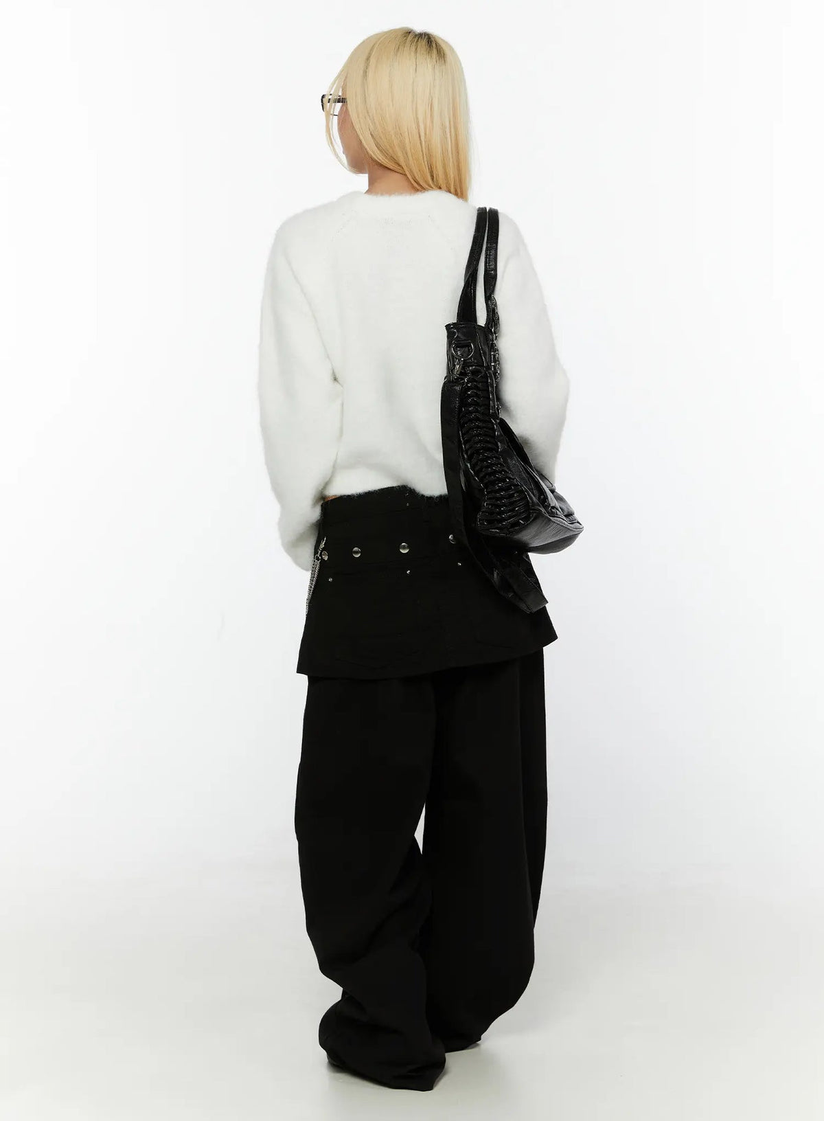 Studded Wide Fit Skirt Pants