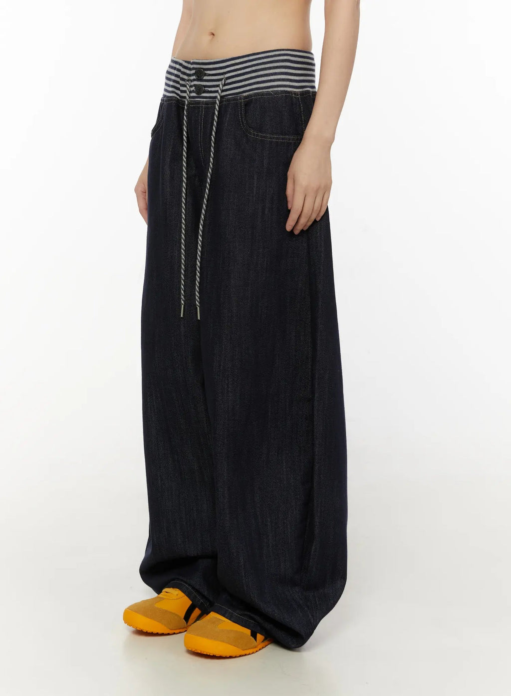 【條紋神褲】Stripe Wide Jeans