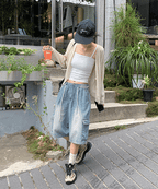 【y2k vibe】Cargo Wide Half Pants