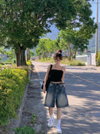 【慵懶風】Balloon Denim Half Pants