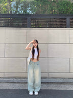 【Y2K Vibe】Cloud Cool Wide Jeans